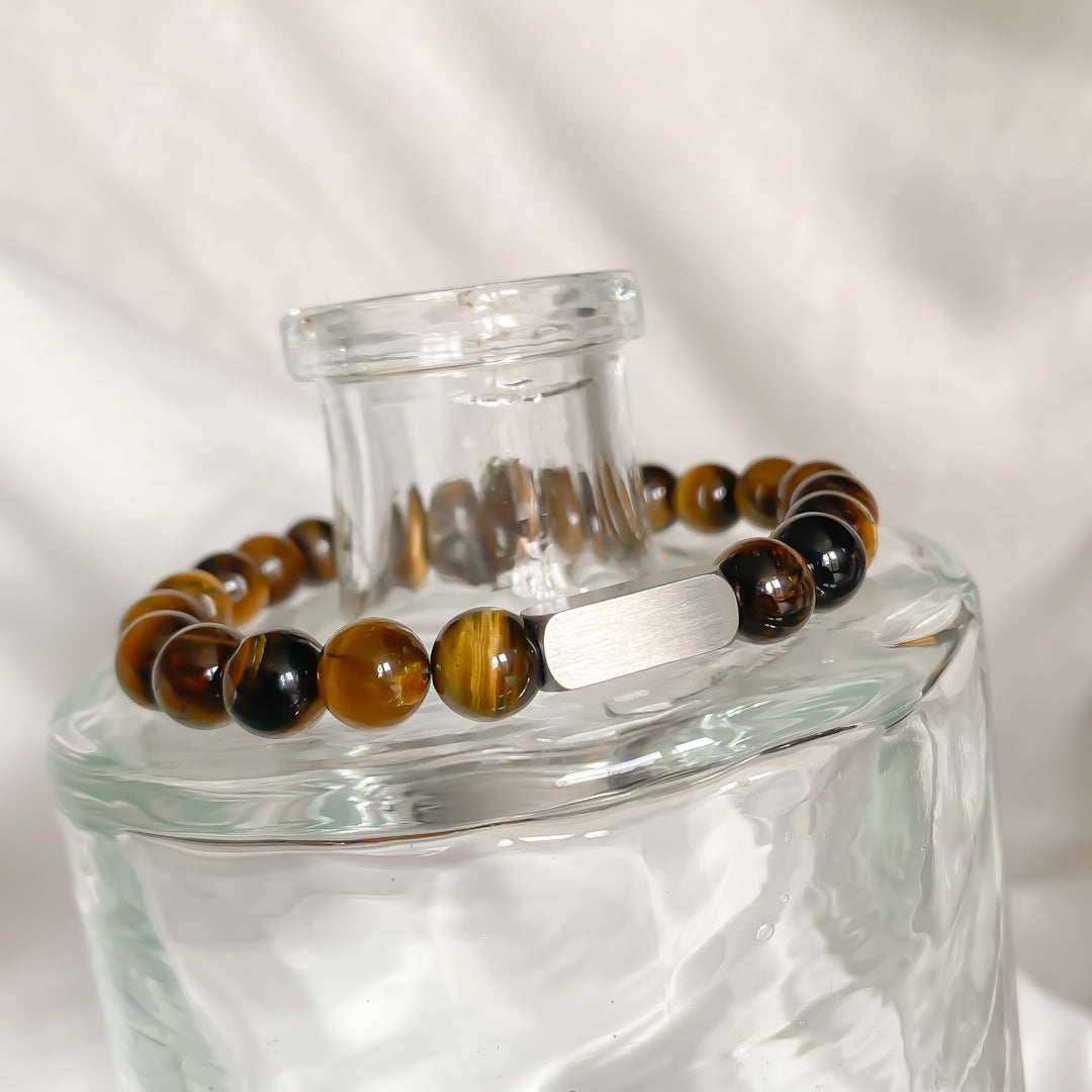 Man - gegraveerde natuurstenen armband