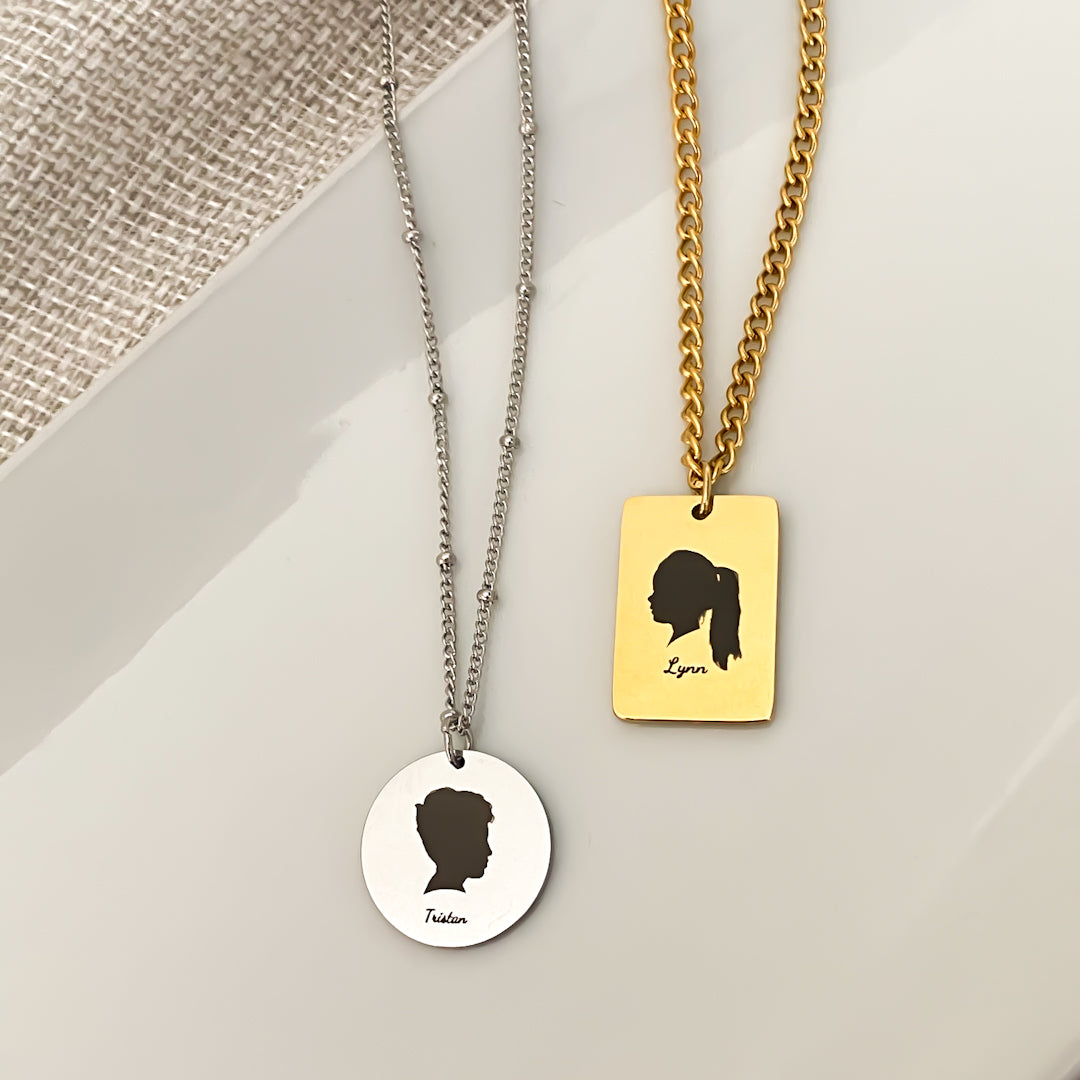 Man - silhouet ketting