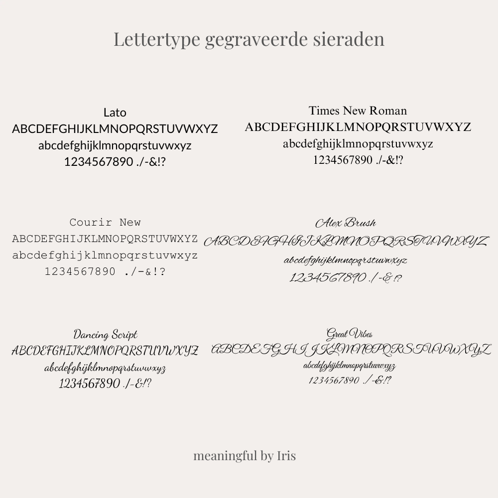 Gegraveerde initiaal ketting