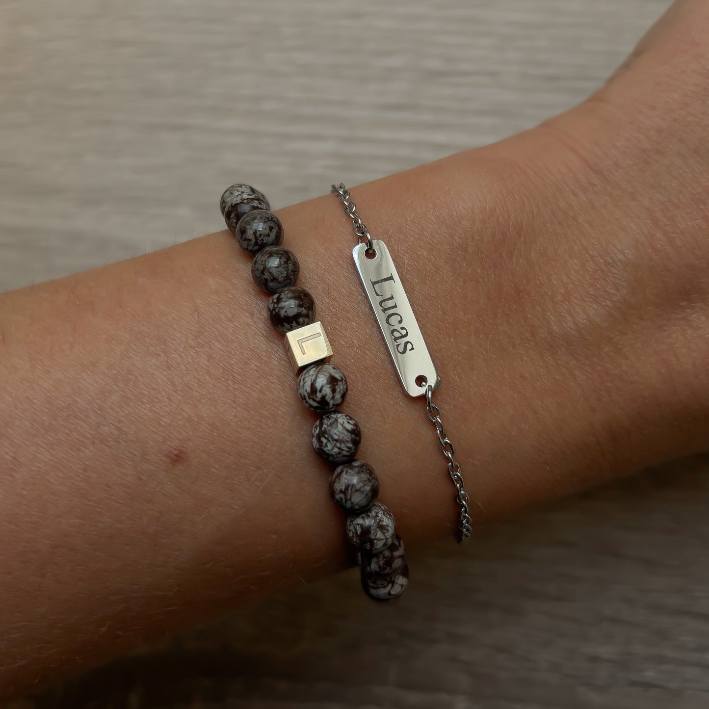 Gegraveerd naamplaatje armband