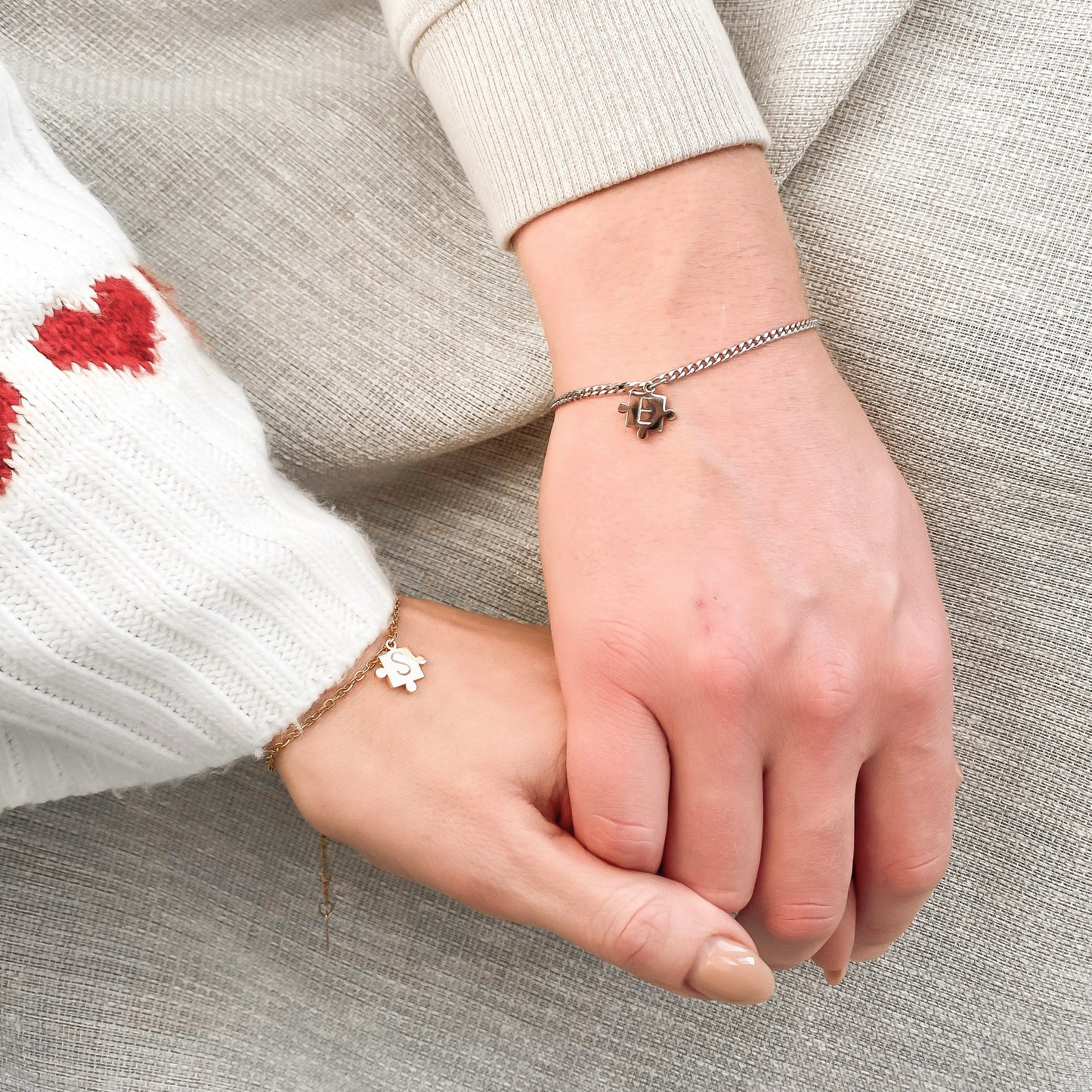 Handgeslagen puzzel armband