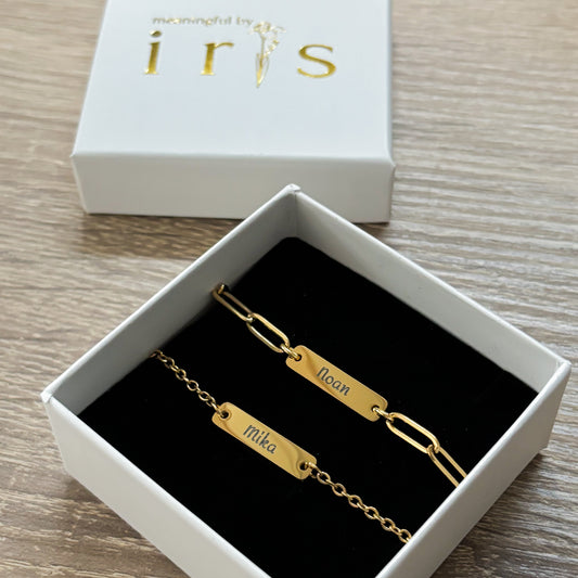 Gegraveerd naamplaatje armband