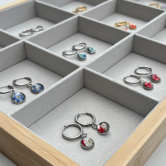 Droogbloem oorbellen