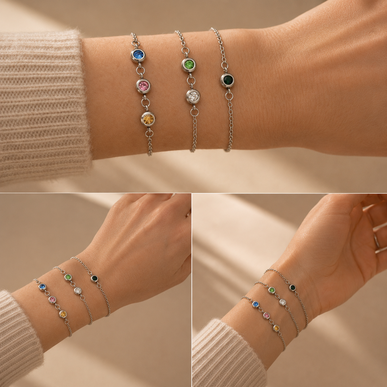 Geboortesteen armband
