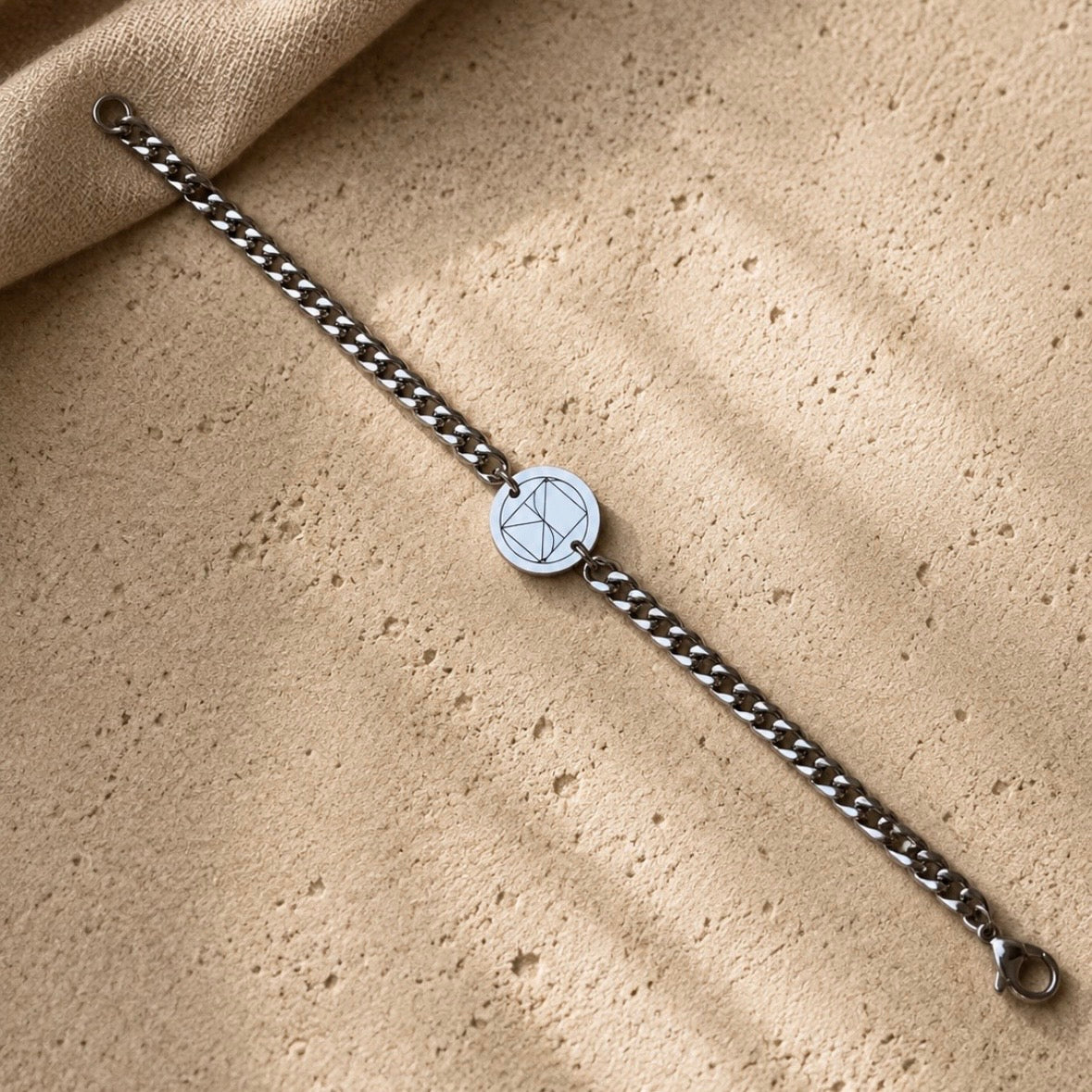Man - Geometrische lijntekening armband i.s.m. Rian