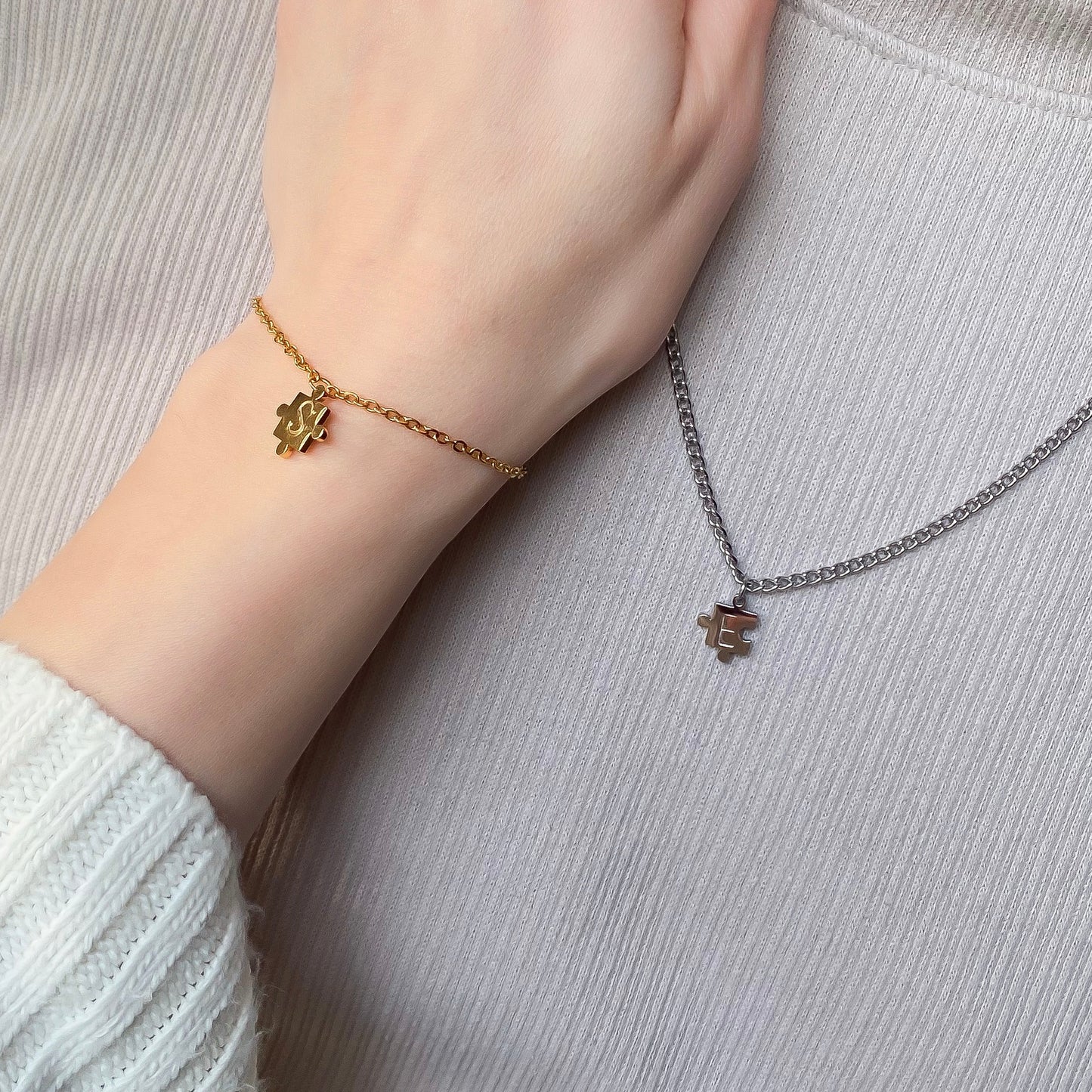 Handgeslagen puzzel ketting