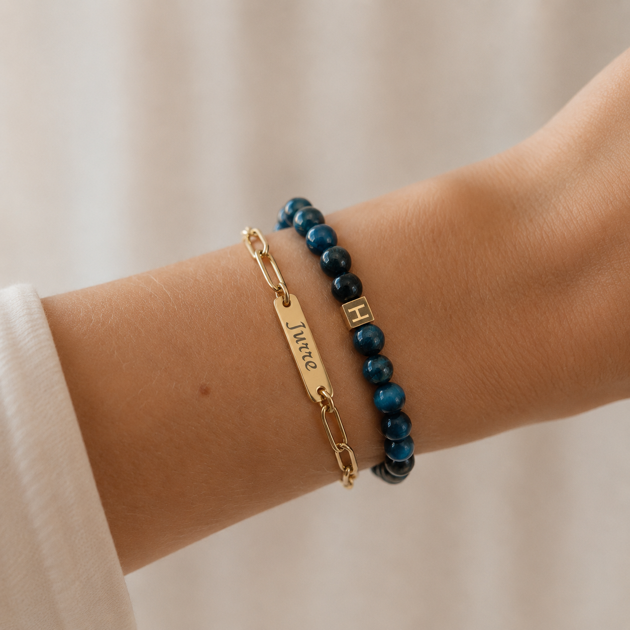 Gegraveerd naamplaatje armband