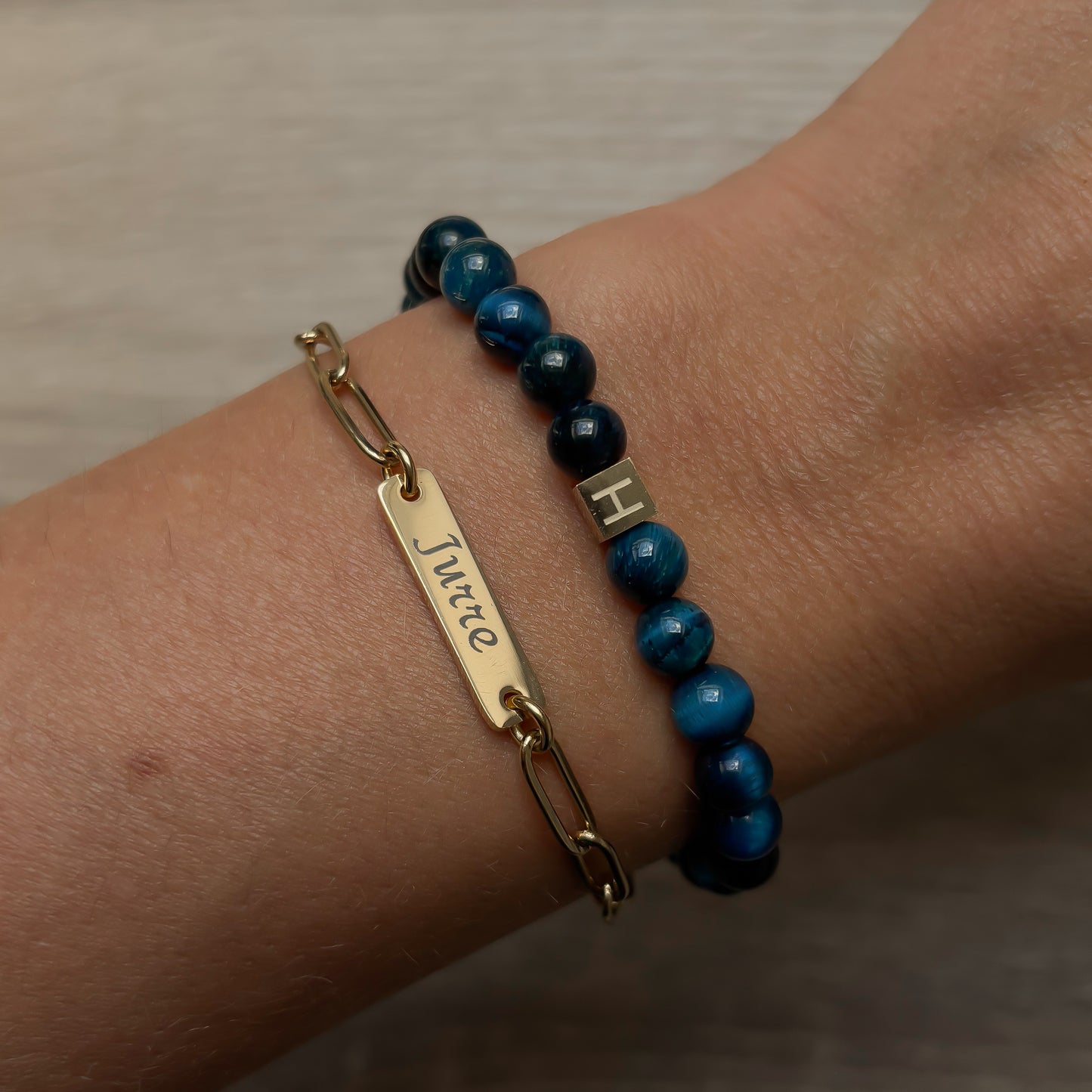 Gegraveerd naamplaatje armband