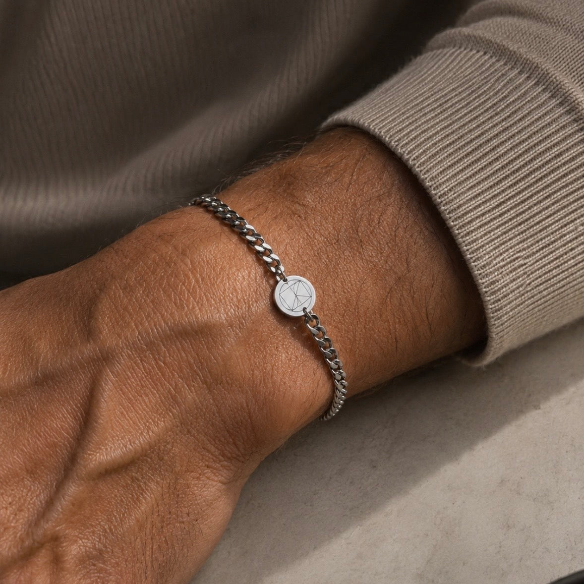 Man - Geometrische lijntekening armband i.s.m. Rian
