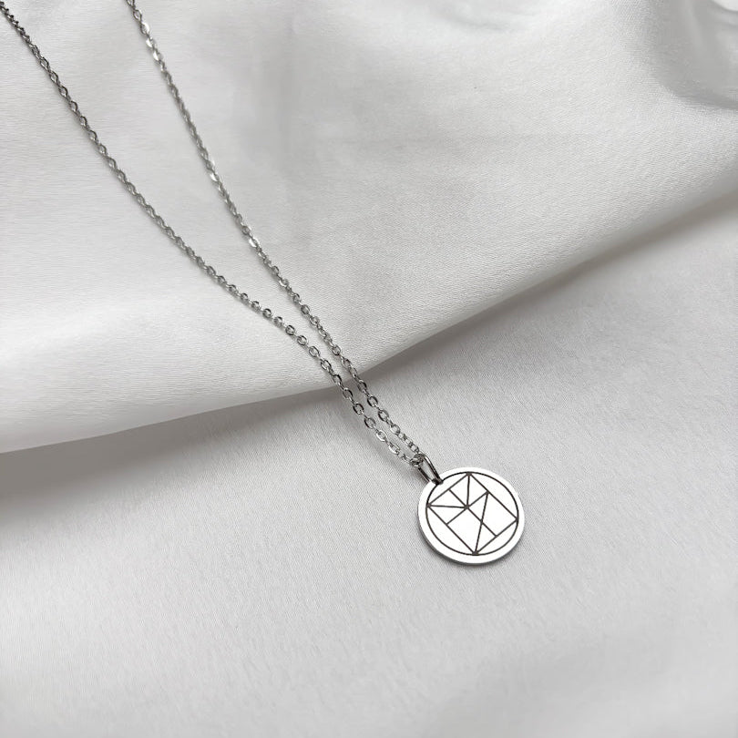 Gegraveerde Geometrische Lijntekening ketting - i.s.m. @helemaalrian