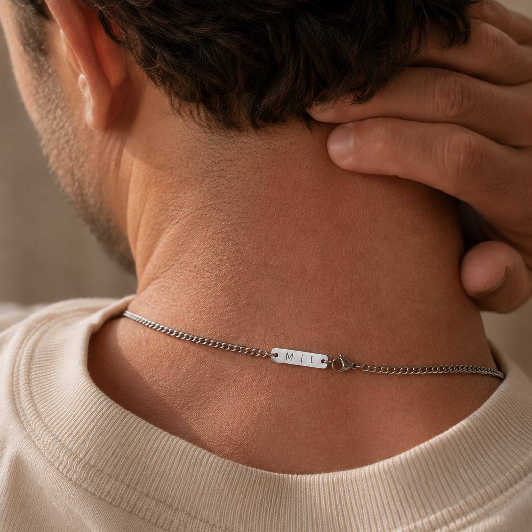 Man - Initalen ketting minimalistisch