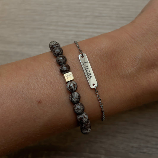 Kralenarmband - initialen kraal