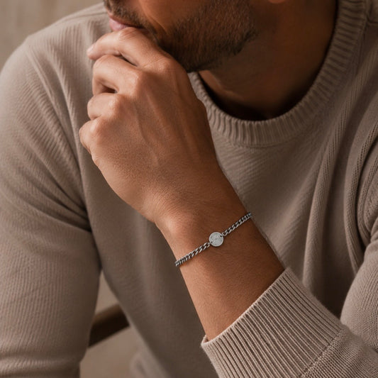Man - Geometrische lijntekening armband i.s.m. Rian