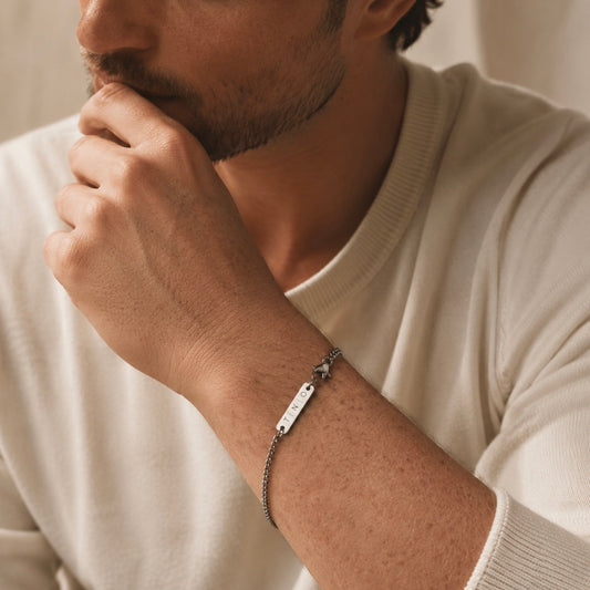 Man - Initialen armband minimalistisch