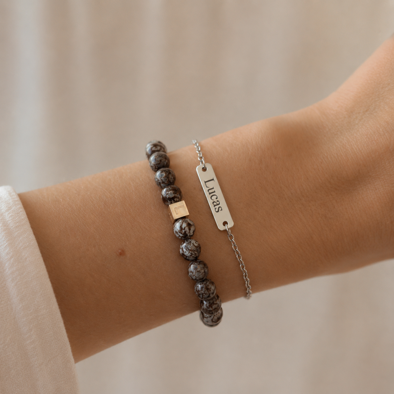 Gegraveerd naamplaatje armband