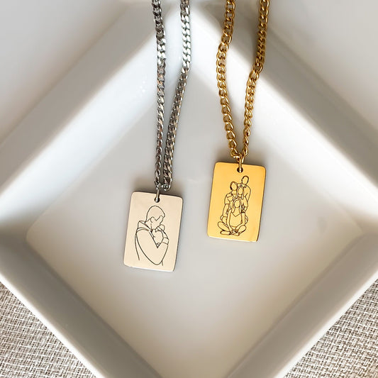 Man - lijntekening ketting