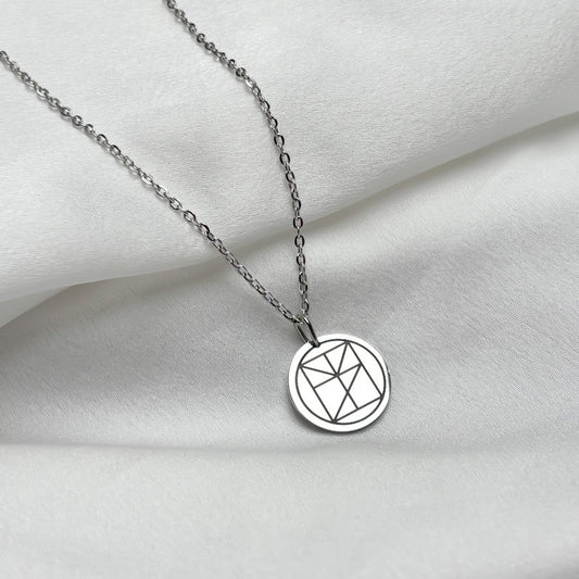 Gegraveerde Geometrische Lijntekening ketting - i.s.m. @helemaalrian