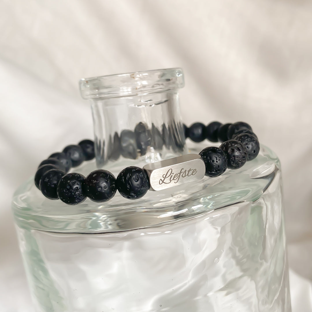 Man - gegraveerde natuurstenen armband