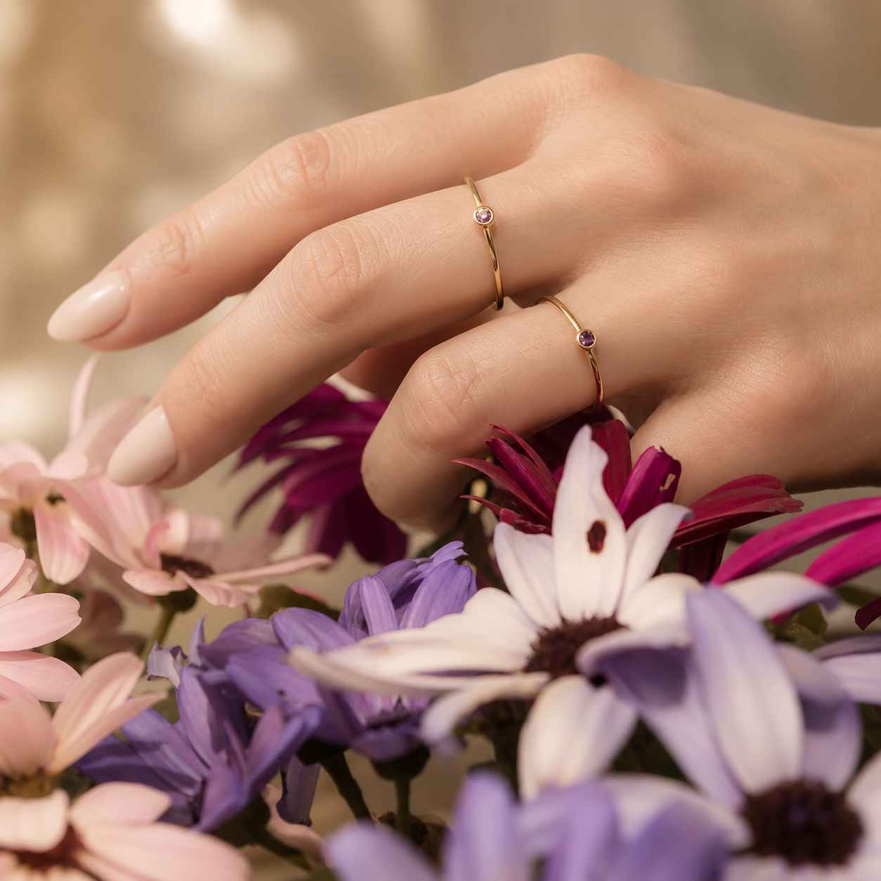 Geboortesteen ring