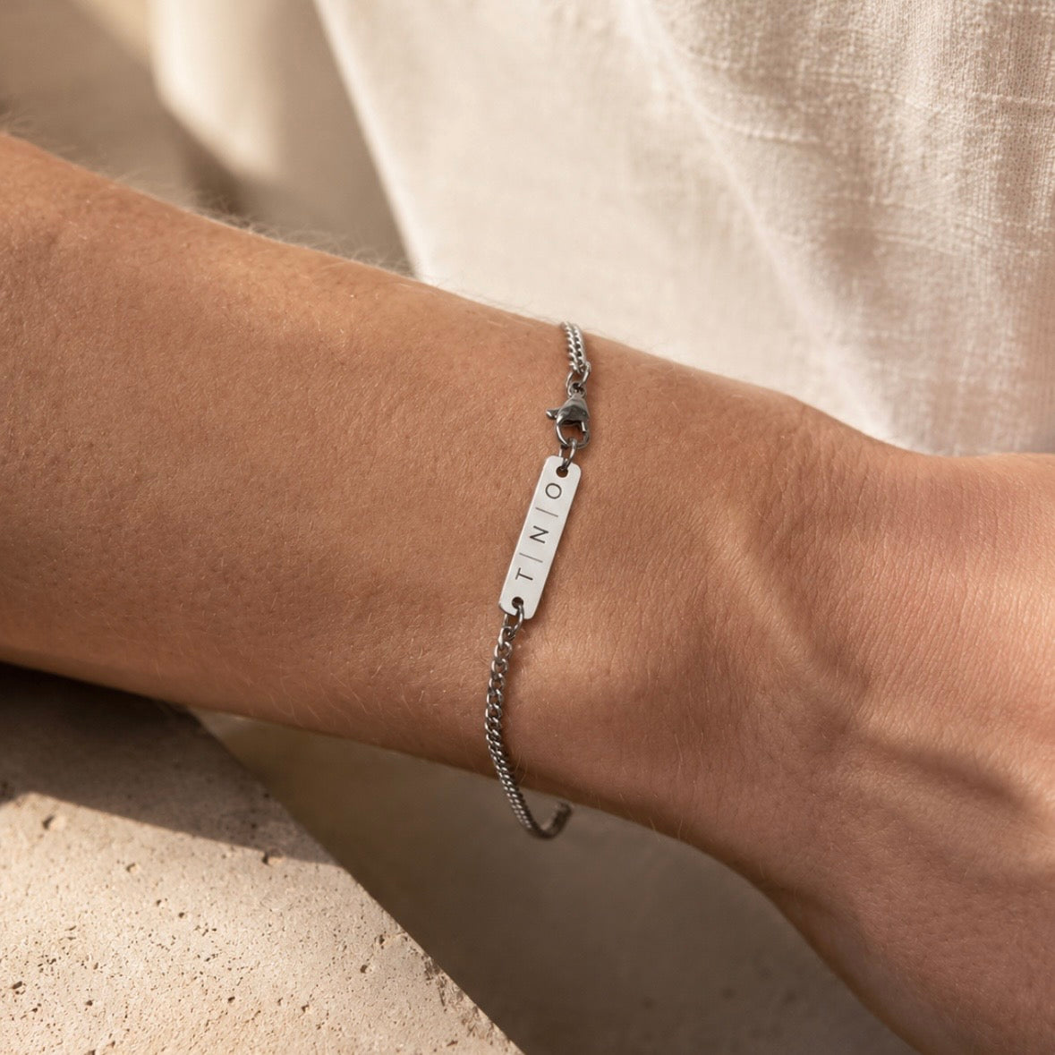 Man - Initialen armband minimalistisch