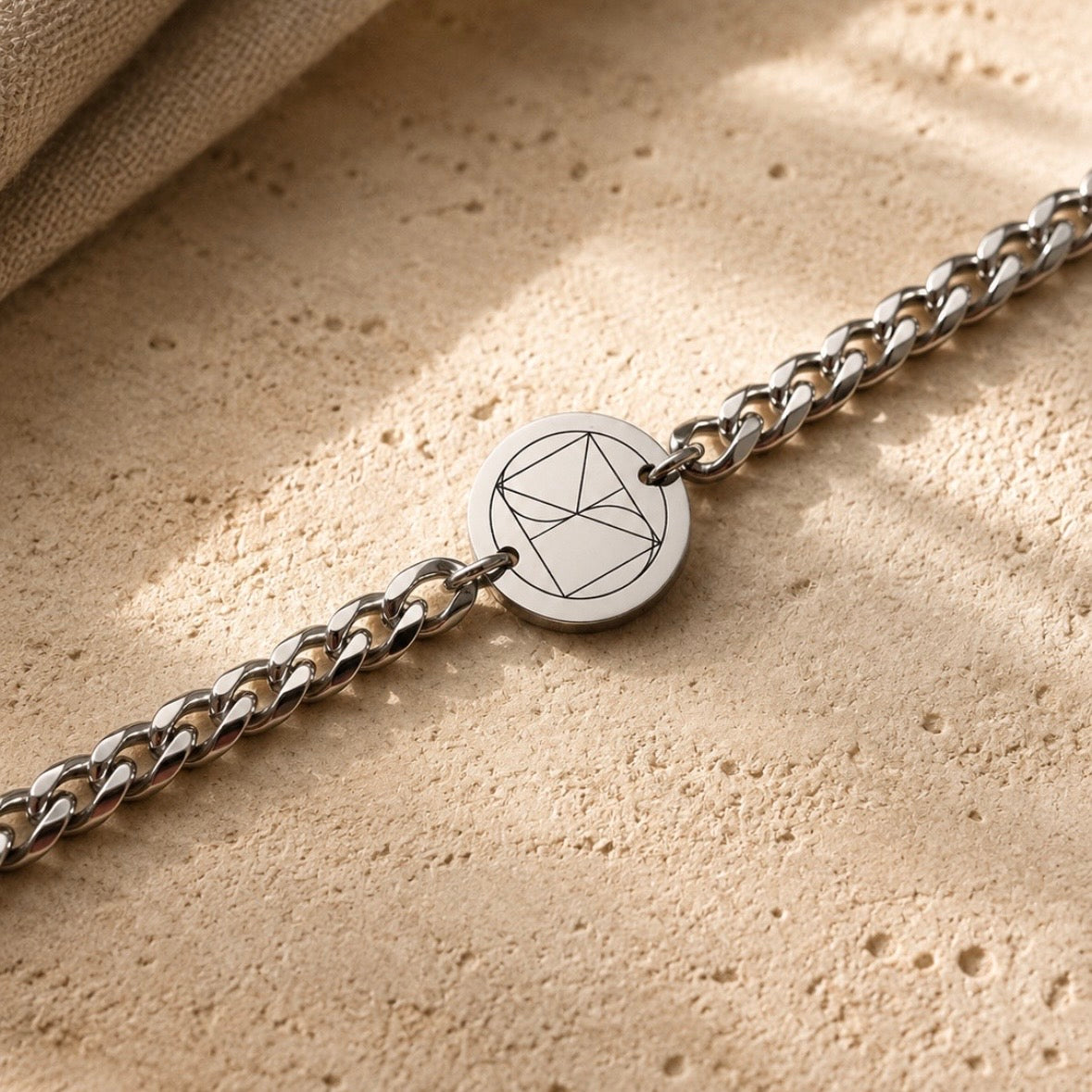 Man - Geometrische lijntekening armband i.s.m. Rian