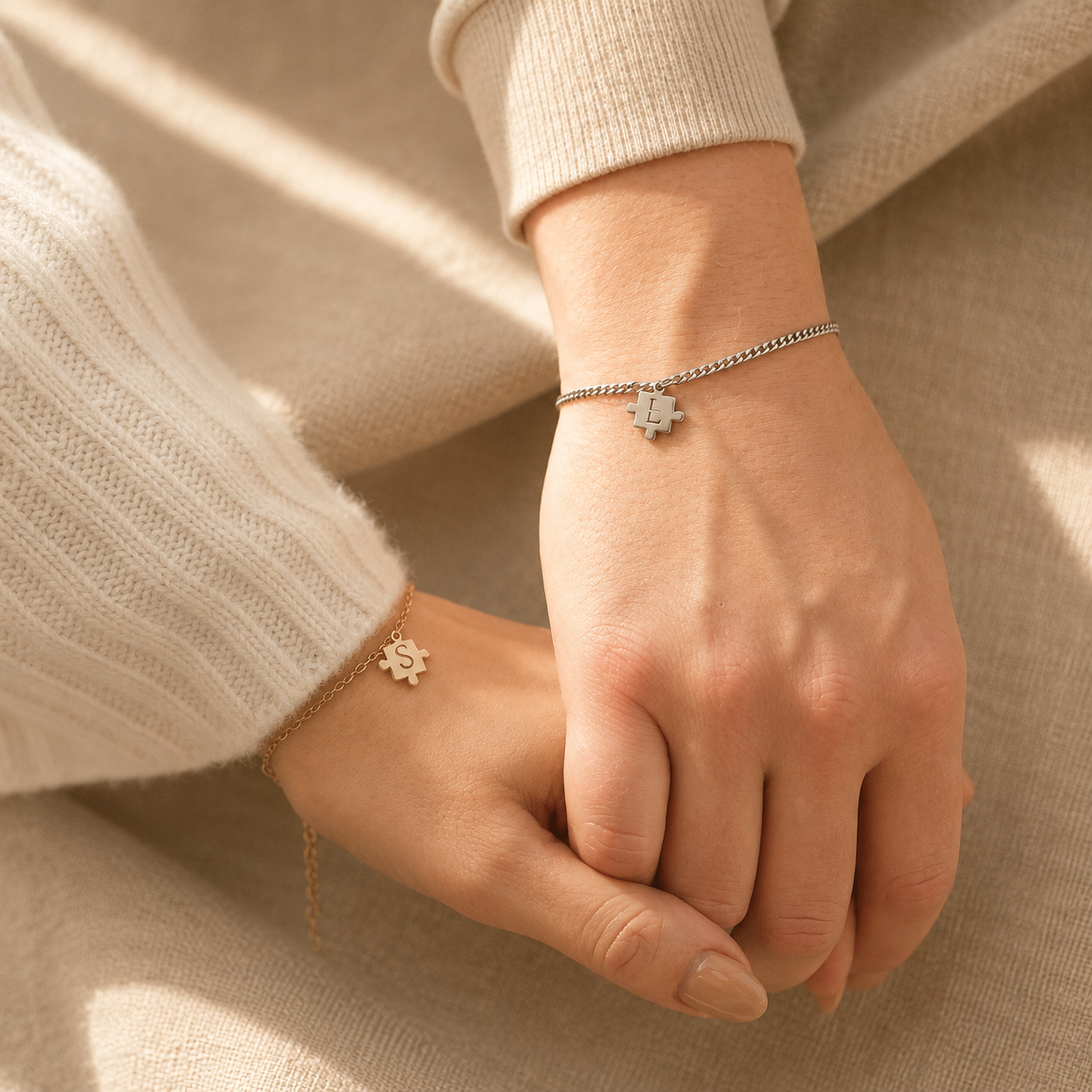 Handgeslagen puzzel armband
