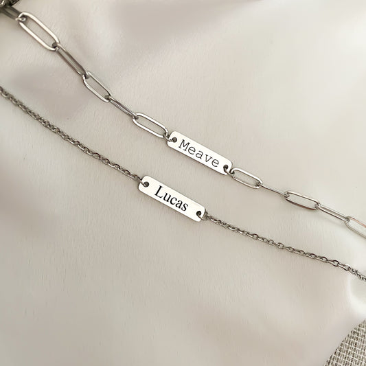 Gegraveerd naamplaatje armband